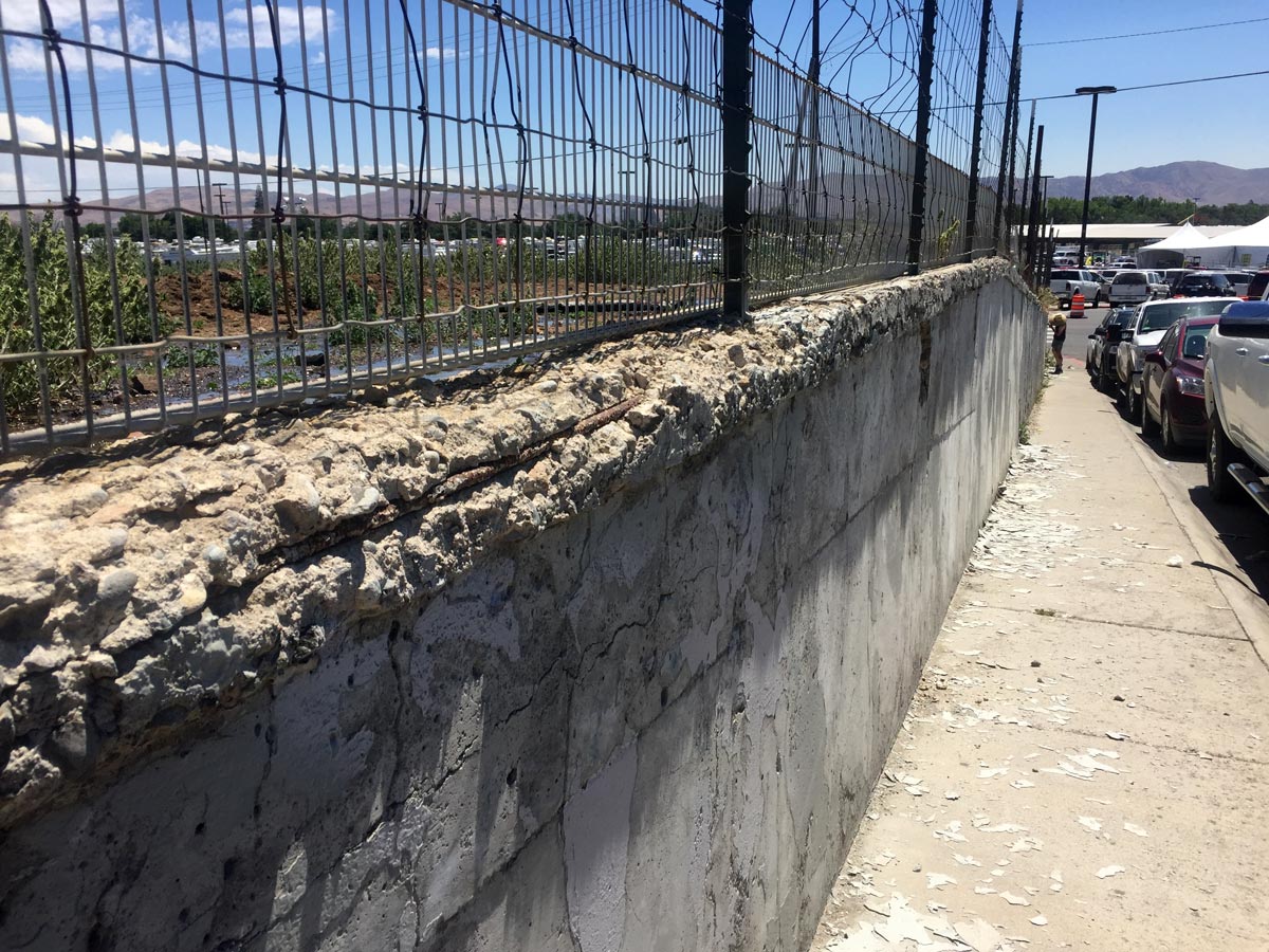 Angle of the mural wall before starting the project